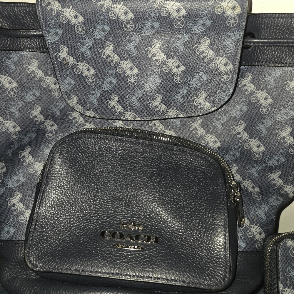 Coach Navy Blue Backpack